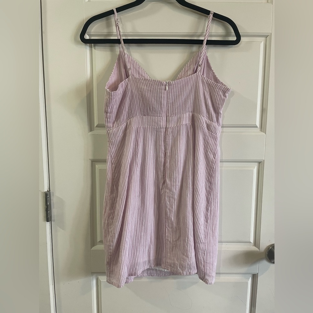 Honey Punch MiniDress Stripes Pink White Sleeveless Scoop Neckline Size M - Picture 3 of 14